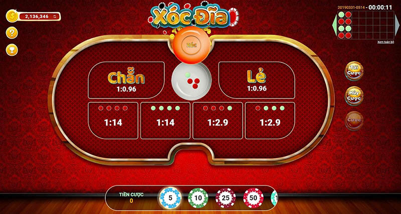 Các dạng Xóc đĩa online trên thị trường