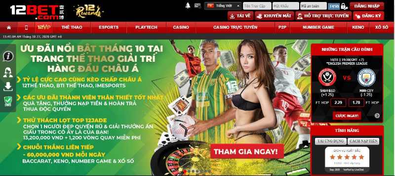 Đặc điểm của nhà cái 12Bet