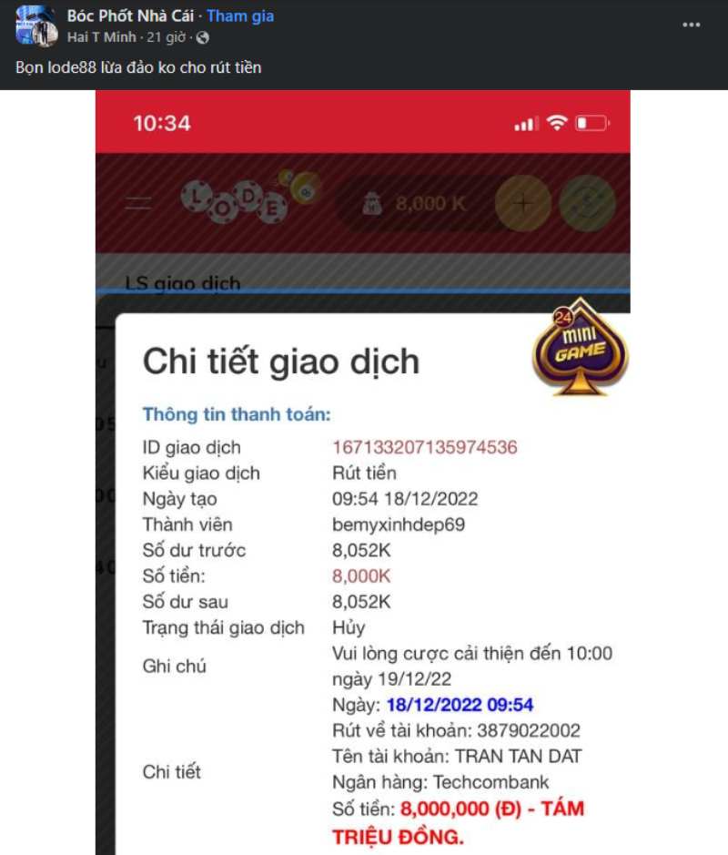 Đánh giá tin đồn Lode88 lừa đảo- Lode88 có phải nhà cái uy tín? 2 Lodo88 lừa đảo người chơi